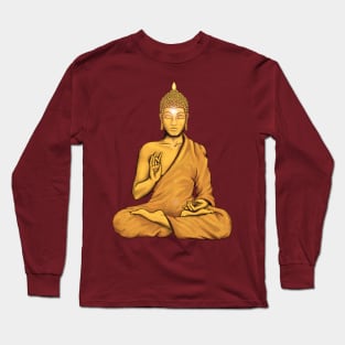 Illuminated golden buddha Long Sleeve T-Shirt